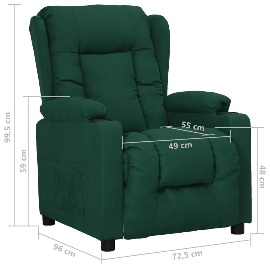 Poltrona reclinável tecido verde-escuro