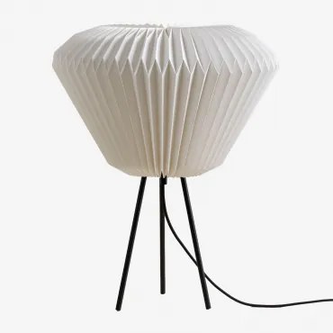 Candeeiro De Mesa Em Papel E Ferro Brenze Branco - Sklum