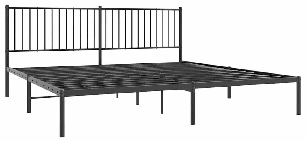 Estrutura de cama com cabeceira 193x203 cm metal preto
