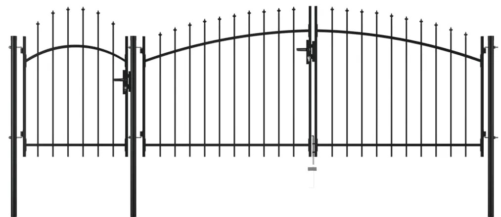 Portão de jardim 1,75x4 m aço preto