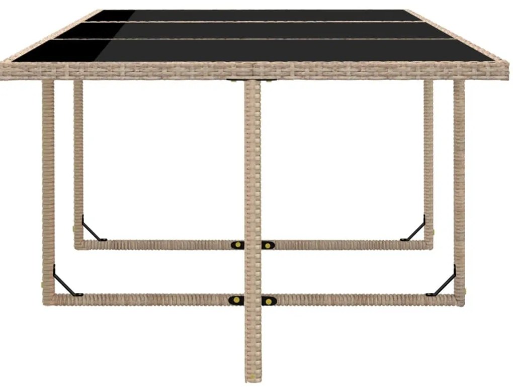 11 pcs conjunto jantar exterior com almofadões vime PE bege