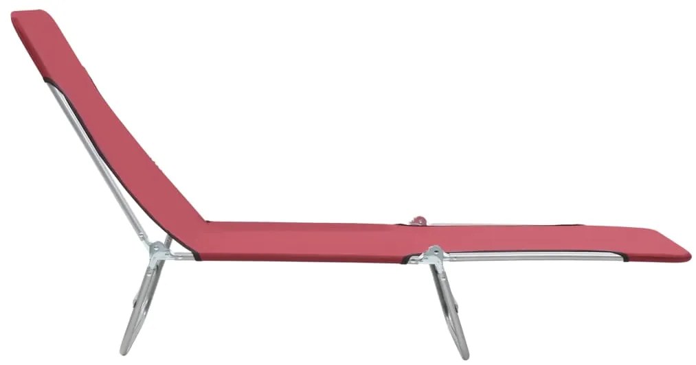 Espreguiçadeiras dobráveis 2 pcs aço e tecido vermelho