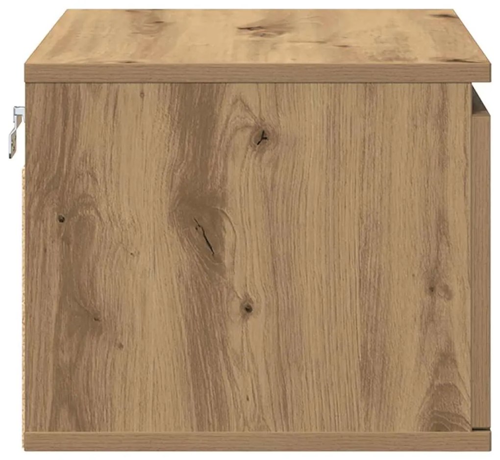 Mesa de cabeceira vidaXL com LED em Carvalho Artisan 50x36x30 cm