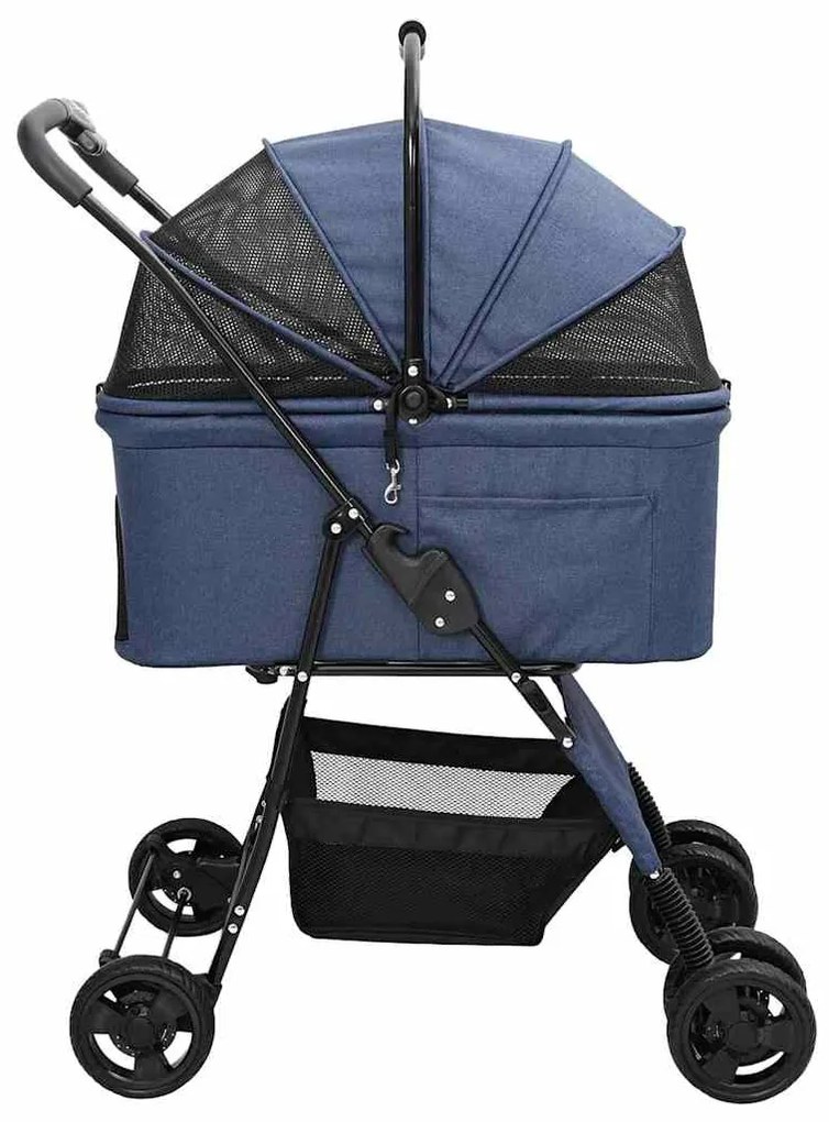 Carrinho de Pet Dobrável Azul 81 x 47 x 99 cm Tecido Oxford
