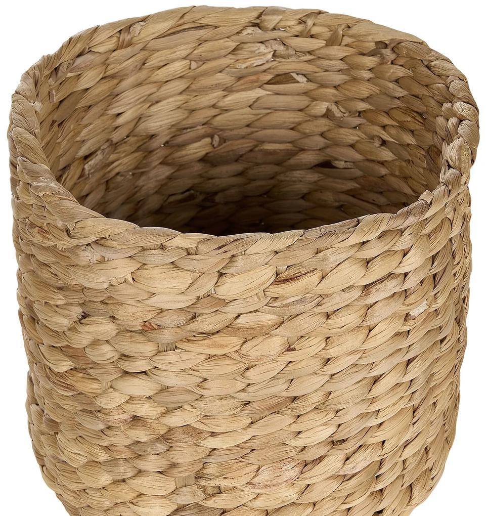 Conjunto 3 cestos para vasos em fibra de jacinto de água cor natural RONQUIL Beliani