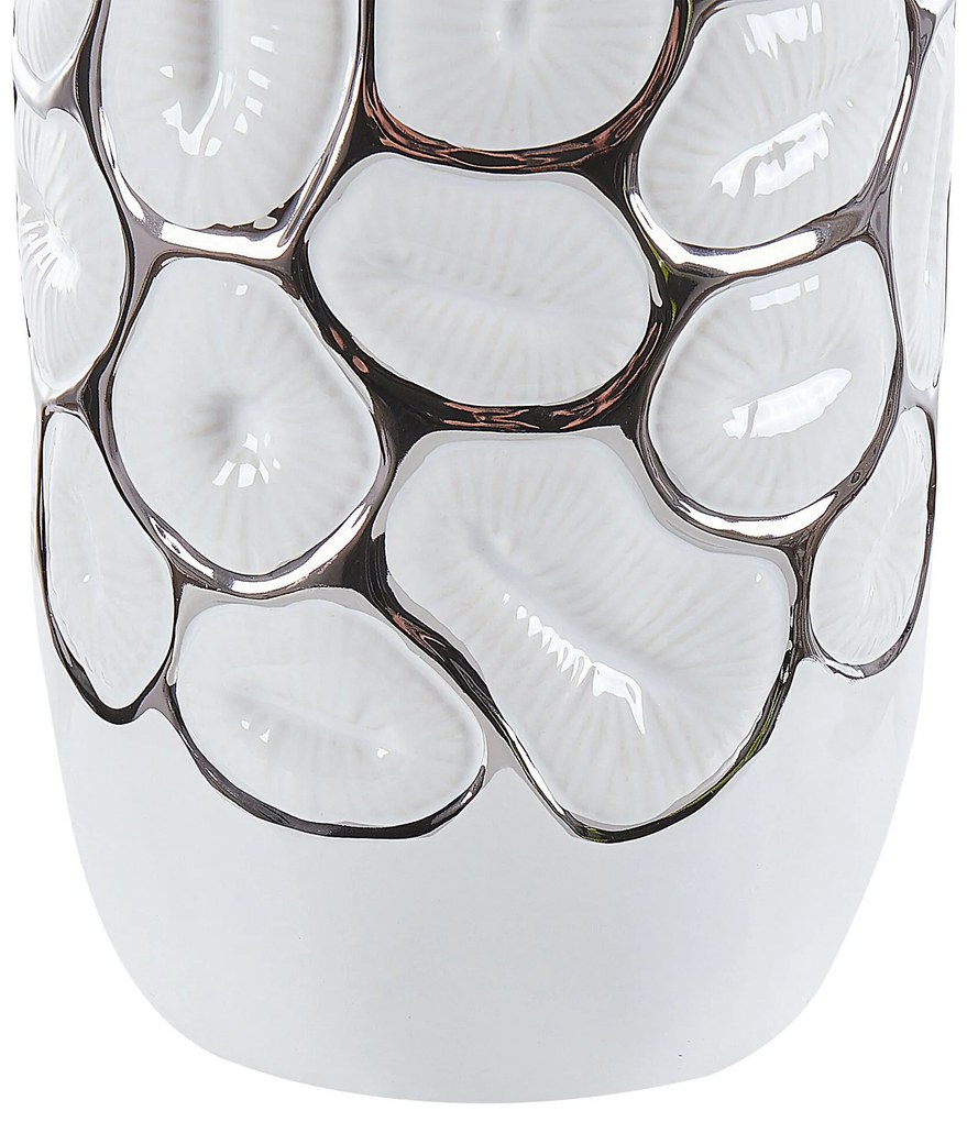 Vaso de cerâmica grés branca 28 cm CENABUM Beliani
