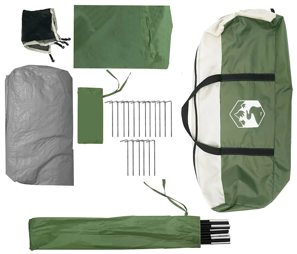 Tenda familiar em cúpula para 9 pessoas impermeável verde
