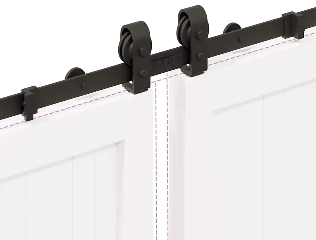 Kit de ferragens para porta deslizante 400 cm aço preto