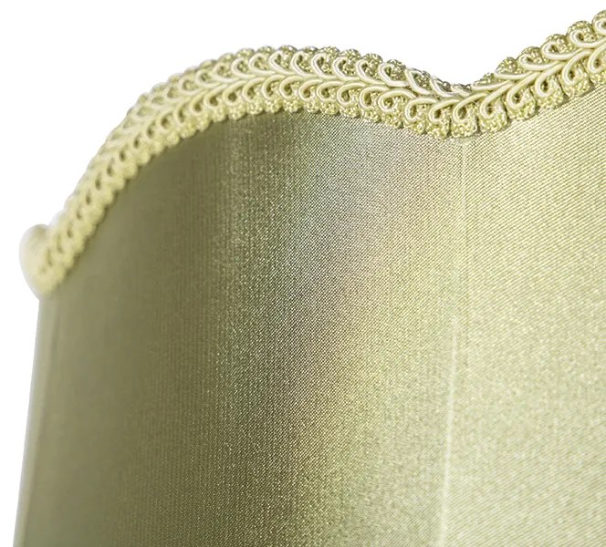 Abajur de seda verde 45 cm - Granny Retro