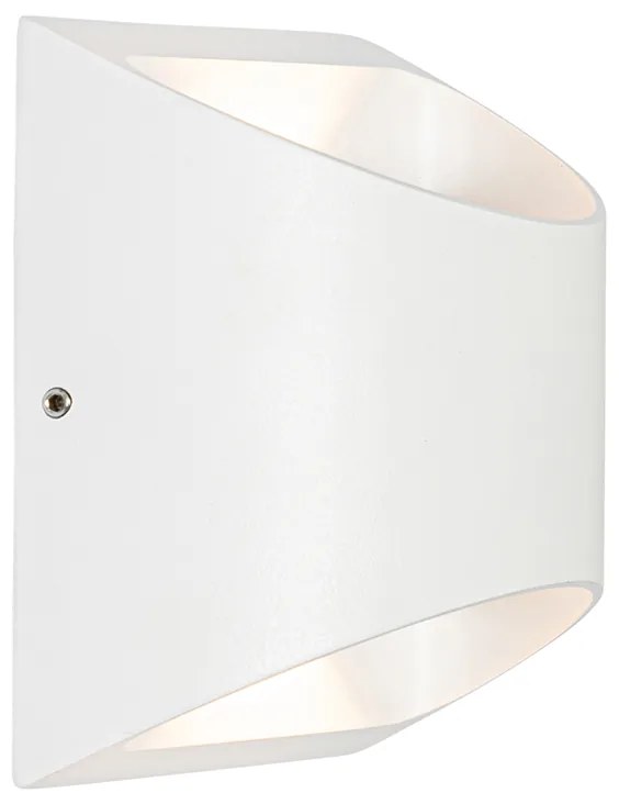 Candeeiro de parede exterior moderno branco com LED 2 luzes IP54 - Mal Moderno