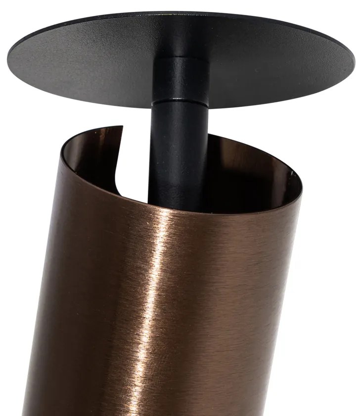 Conjunto de 6 focos embutidos modernos bronze escuro GU10 50mm - Chels Moderno