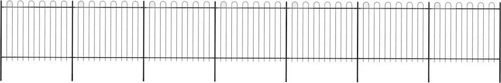vidaXL Cerca de jardim com arco superior em aço 1248 cm preta