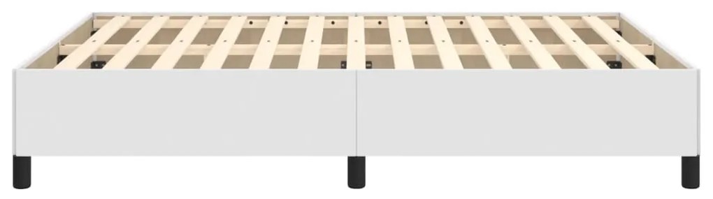 Estrutura de cama 140x200 cm couro artificial branco