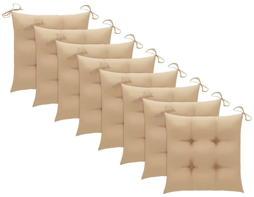 Cadeiras de jardim com almofadões 8 pcs acácia maciça