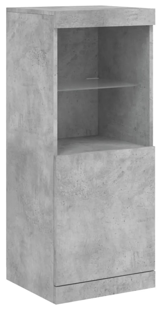 Aparador com luzes LED 162x37x100 cm cinzento cimento