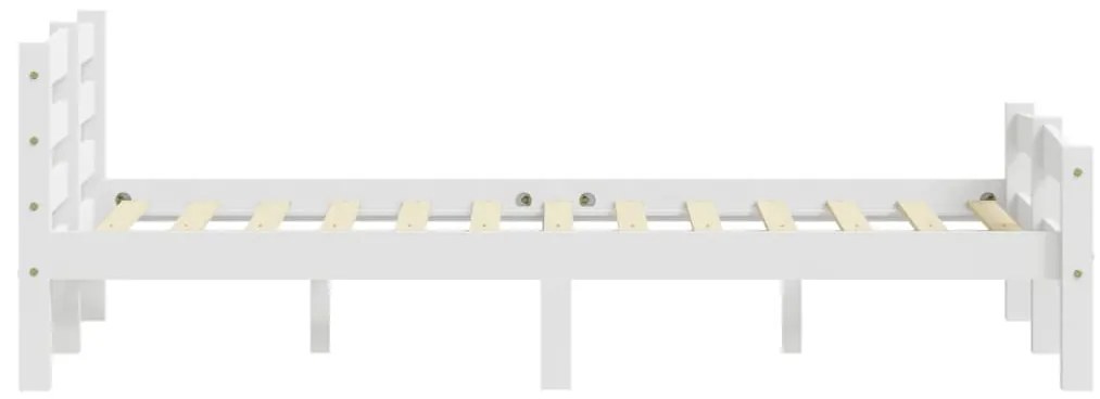 Estrutura de cama em pinho maciço 140x200 cm branco