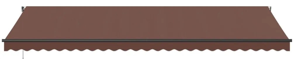 Toldo retrátil automático 600x350 cm castanho