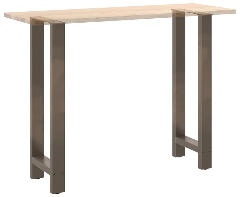 Pés de mesa de bar em aço natural, 2 peças, 40x (100-101) cm, aço