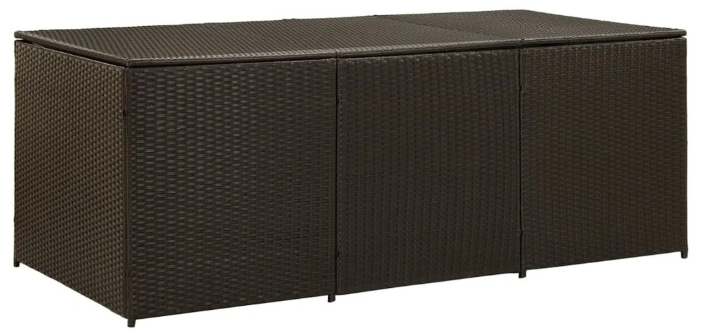 Caixa de arrumação para jardim 180x90x70 cm vime PE castanho