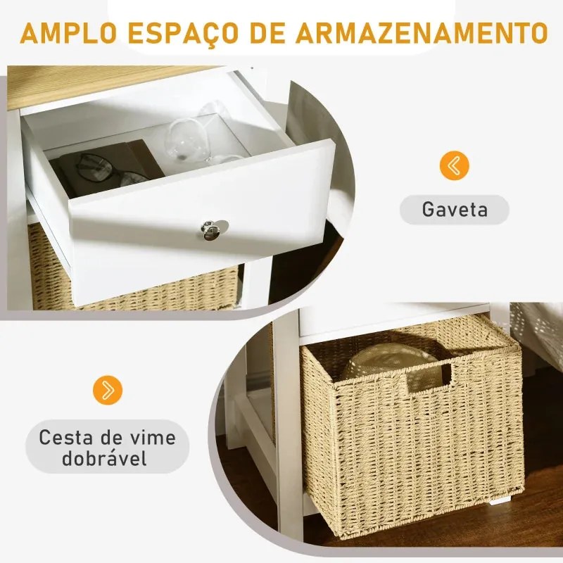 Conjunto de 2 Mesinhas de Cabeceira Klang em Vime - Design Natura