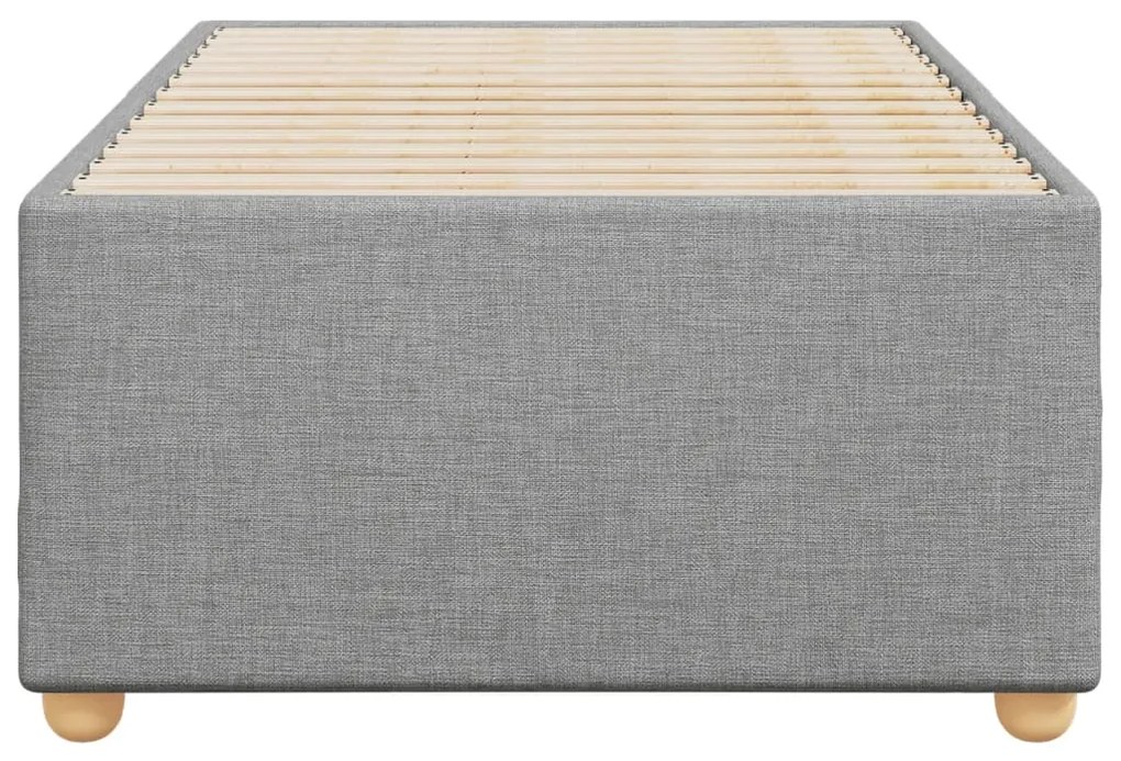 Estrutura de cama sem colchão 90x190 cm tecido cinzento-claro