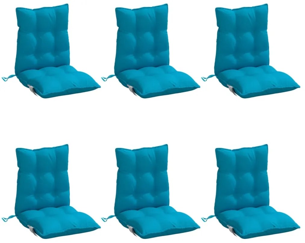 Almofadões cadeira encosto baixo 6 pcs tecido oxford azul-claro