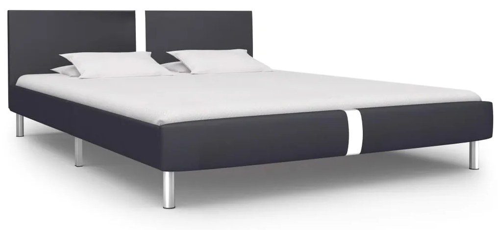 Estrutura de cama 120x200 cm couro artificial preto