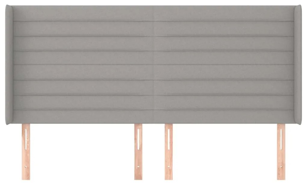 Cabeceira cama c/ abas tecido 163x16x118/128 cm cinzento-claro