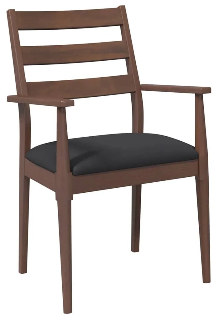 Cadeiras de jantar com almofadões 2 pcs madeira maciça castanho