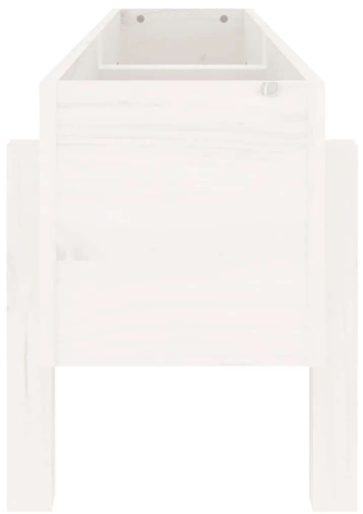 Canteiro elevado de jardim 121x30x38 cm pinho maciço branco