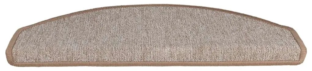 Tapetes de escada 30 pcs 65x24x4 cm castanho-claro