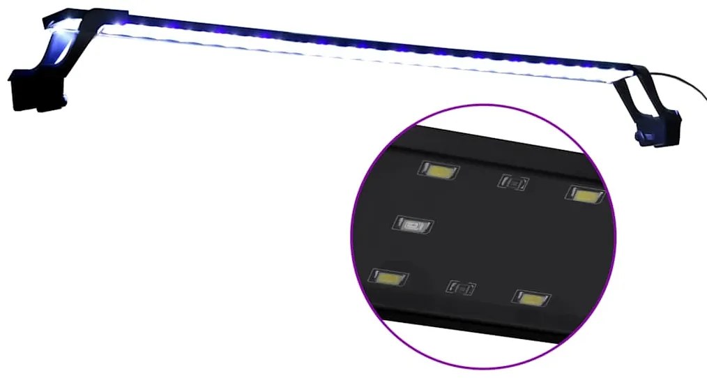 Lâmpada de aquário LED com braçadeiras 90-105 cm azul e branco