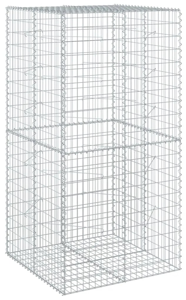 Cesto gabião com cobertura 100x100x200 cm ferro galvanizado