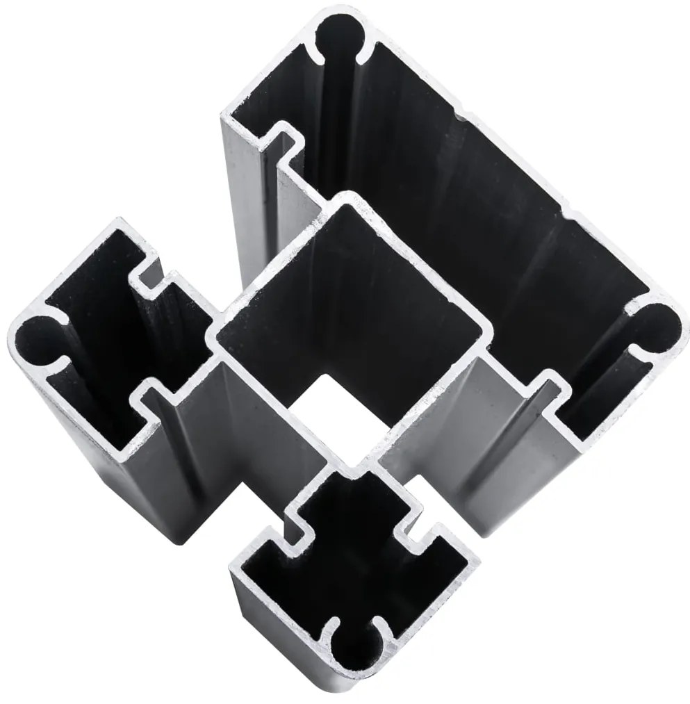 Conjunto painel de cerca 353x146 cm WPC preto
