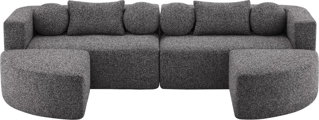 Sofá-cama modular com função cama, Preto | AOSOM Portugal