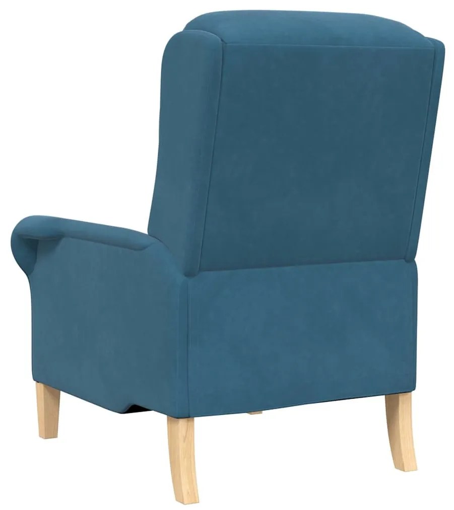 Poltrona Azul Azul Tecido, Madeira Padrão Ergonómica