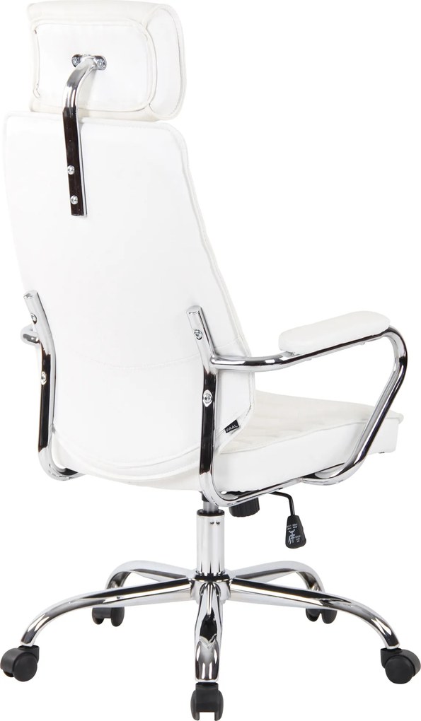 Cadeira de escritório Rako Couro Genuíno Branco