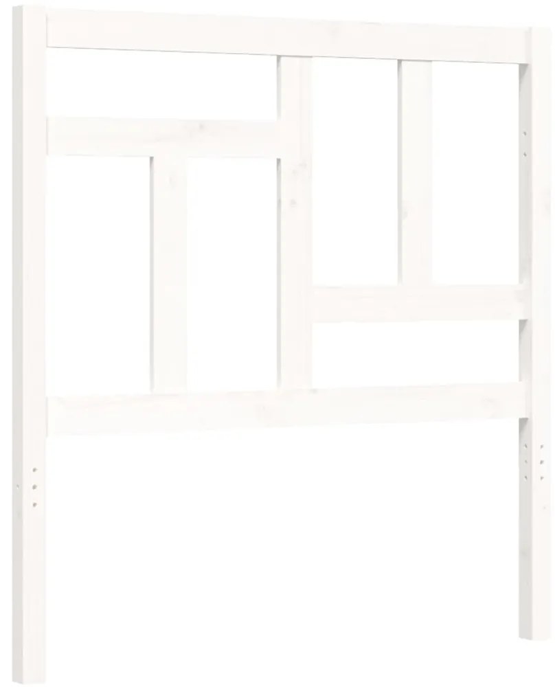 Cama sem colchão 90x200 cm madeira de pinho maciça branco