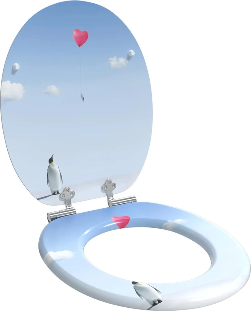 vidaXL Assento de Sanitário com Fechamento Suave Azul 44 x 38 cm