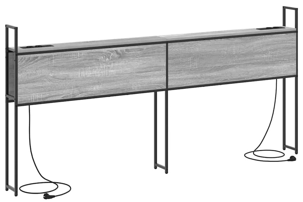 Cabeceira de armazenamento com cabeceira Sonoma cinzento 180 cm