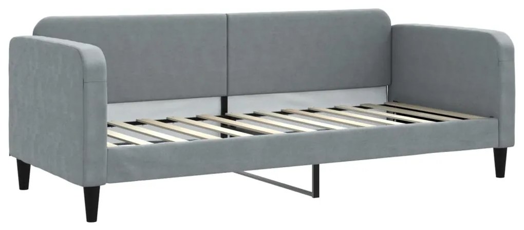 Sofá-cama c/ gavetão e colchões 80x200 cm tecido cinzento-claro