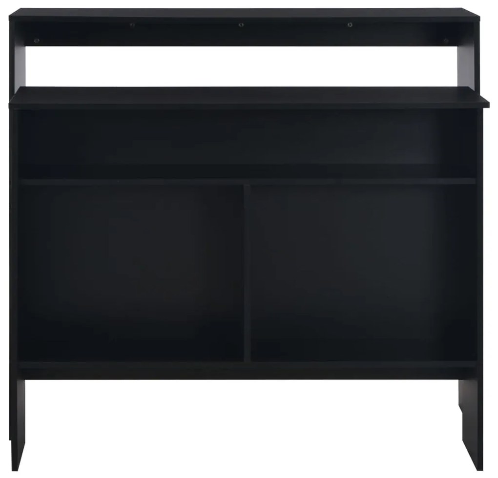 Mesa de bar com 2 tampos preto 130x40x120 cm