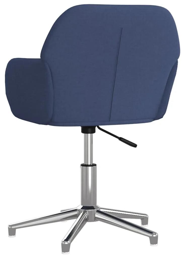 Cadeira de escritório giratória tecido azul