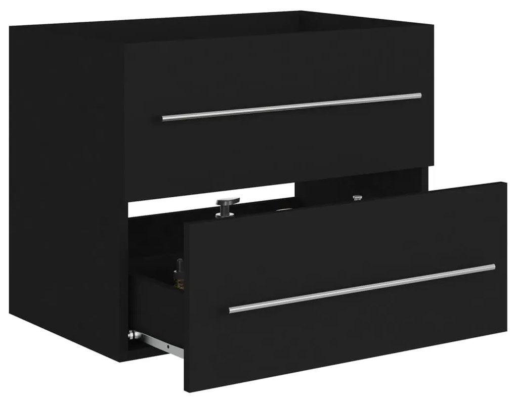 Armário lavatório 60x38,5x48 cm derivados de madeira preto