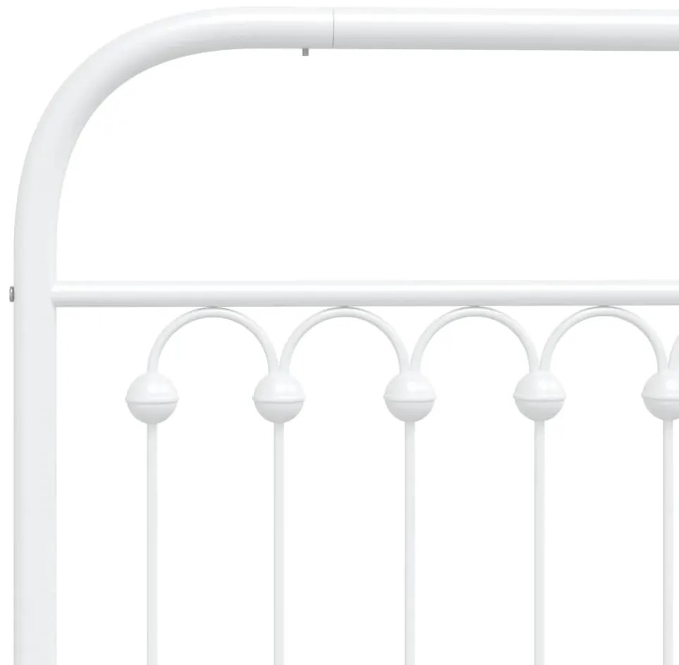 Estrutura de cama com cabeceira 140x190 cm metal branco