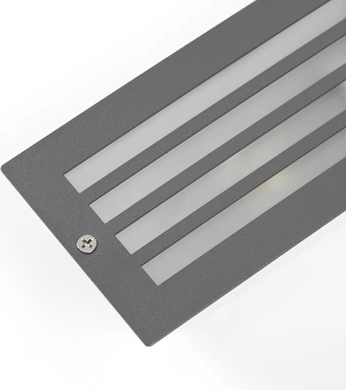 Conjunto de 4 focos embutidos modernos cinza escuro IP44 - Hurricane