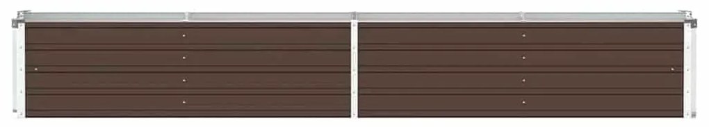 Canteiro elevado jardim aço galvanizado 320x40x45 cm castanho
