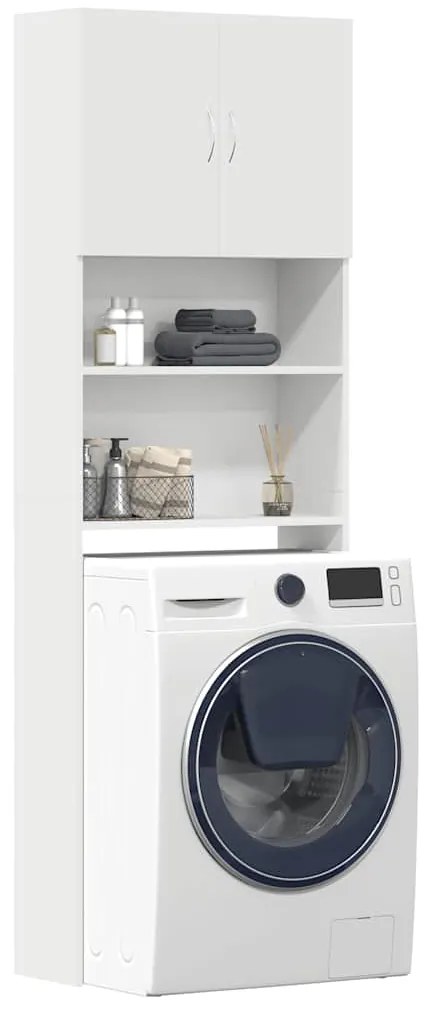 vidaXL Armário máquina lavar roupa derivados madeira branco