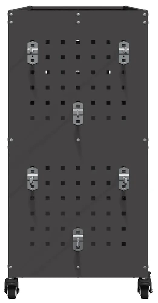 Carro de Ferramentas com prateleira com roda Preto 75 x 35 x 73 cm Met