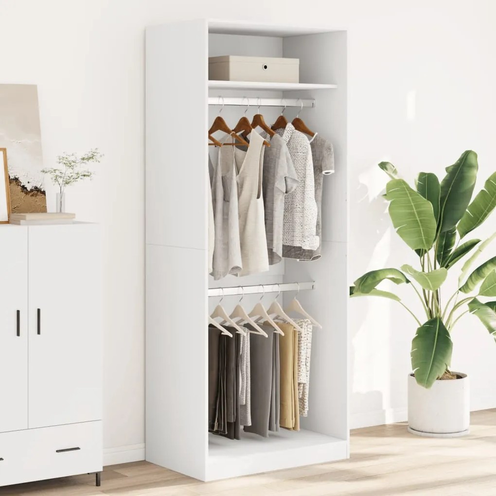 Roupeiro 80x50x200 cm derivados de madeira branco